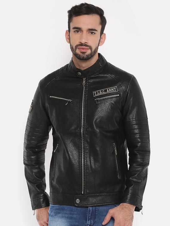 black leather biker jacket - 15934372 - Zoom Image - 1