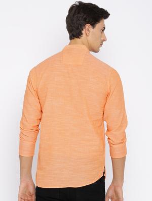orange cotton short kurta - 15934383 - Standard Image - 3