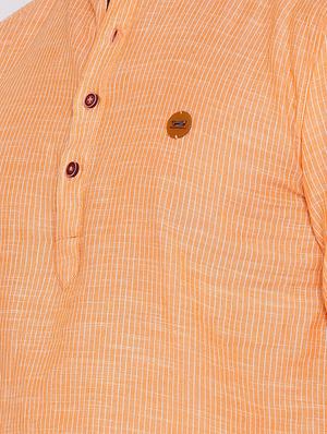 orange cotton short kurta - 15934383 - Standard Image - 5