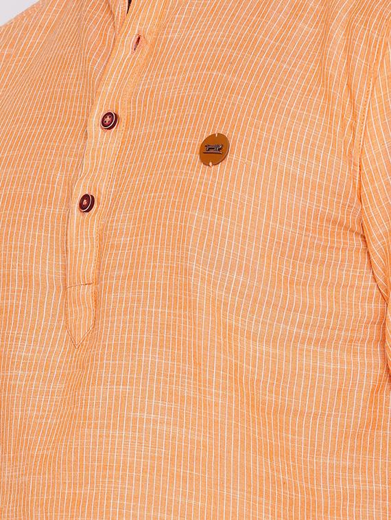 orange cotton short kurta - 15934383 - Zoom Image - 5