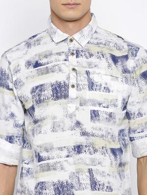 blue cotton short kurta - 15934391 - Standard Image - 5