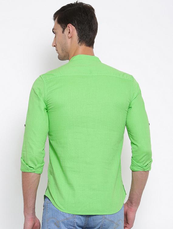 green cotton short kurta - 15934396 - Zoom Image - 3