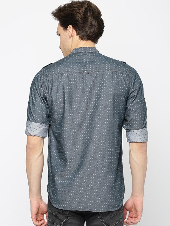 grey cotton short kurta - 15934400 - Zoom Image - 3