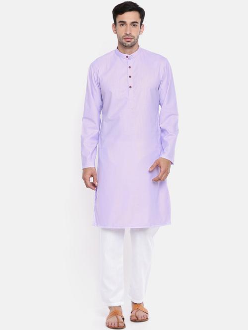 purple cotton ethnic wear set - 15934423 - Standard Image - 1