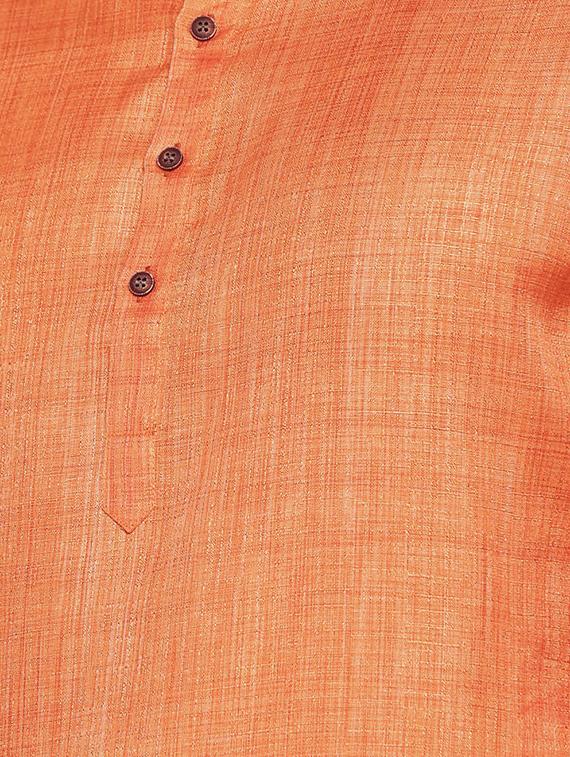 orange cotton kurta pyjama set - 15934432 - Zoom Image - 4