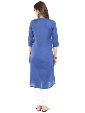 solid straight kurta - 15934454 - Standard Image - 3