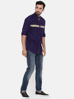blue cotton casual shirt - 15934605 - Standard Image - 4
