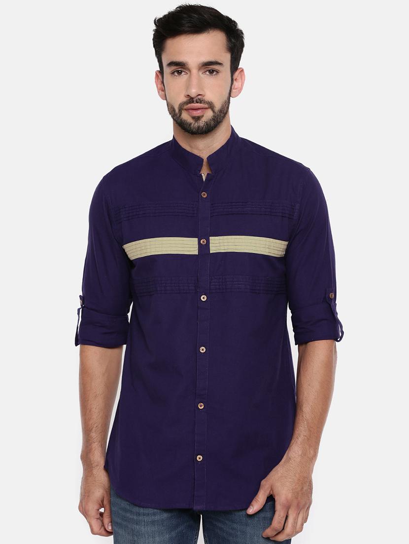 blue cotton casual shirt - 15934605 - Zoom Image - 1