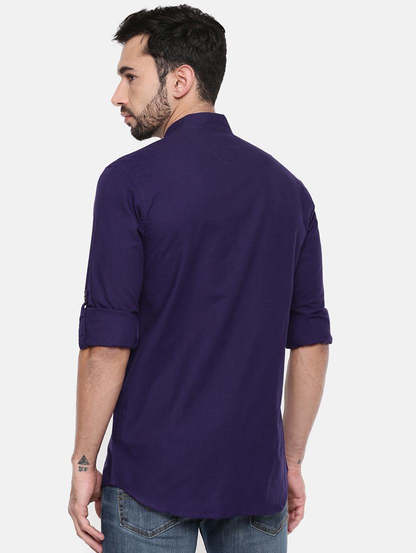 blue cotton casual shirt - 15934605 - Zoom Image - 3