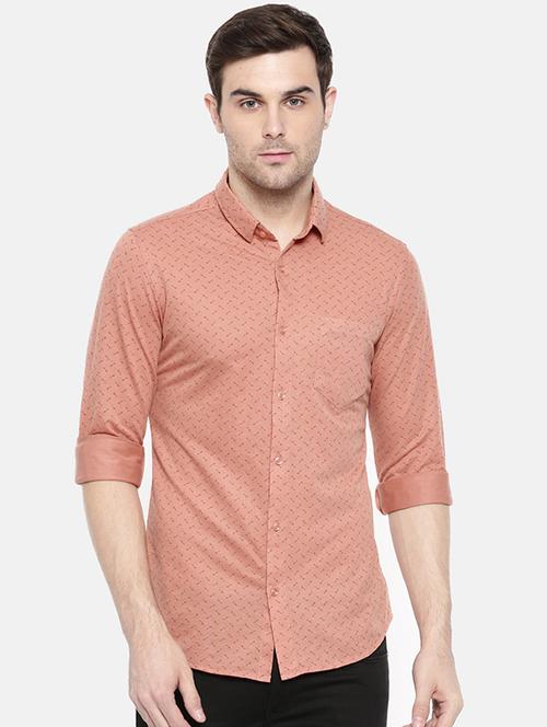 orange printed casual shirt - 15934606 - Standard Image - 1