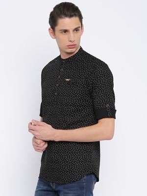 black cotton short kurta - 15934617 - Standard Image - 2