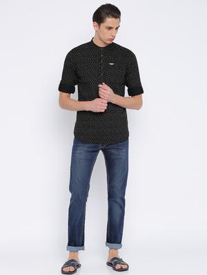 black cotton short kurta - 15934617 - Standard Image - 4