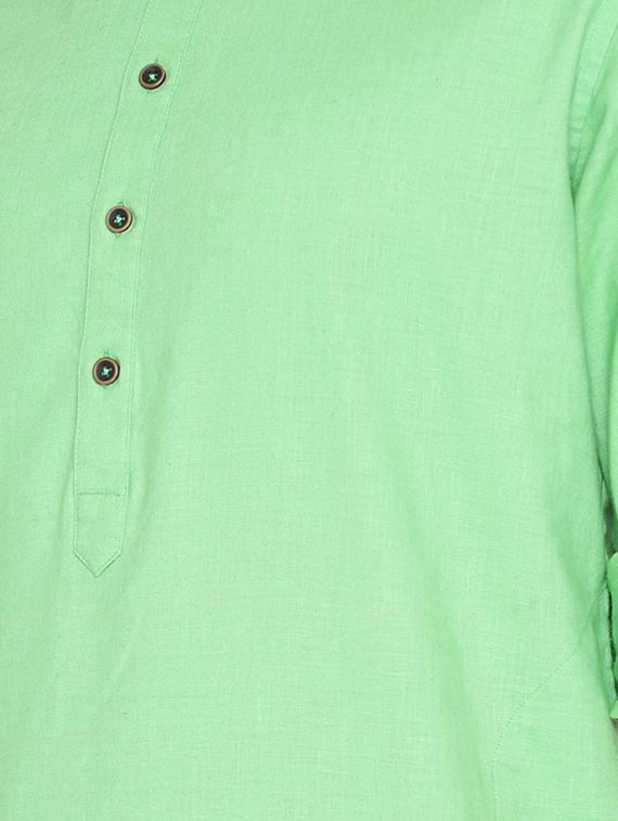 green cotton kurta pyjama set - 15934624 - Zoom Image - 4