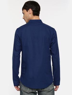 blue cotton short kurta - 15934629 - Standard Image - 3