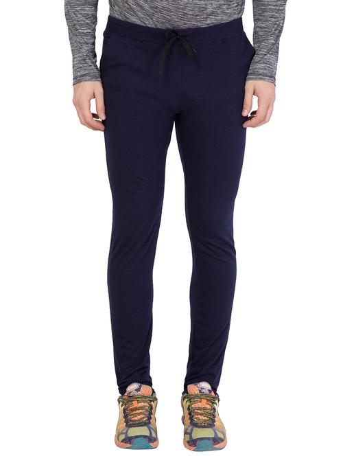 navy blue cotton ankle length track pant - 15934697 - Standard Image - 1