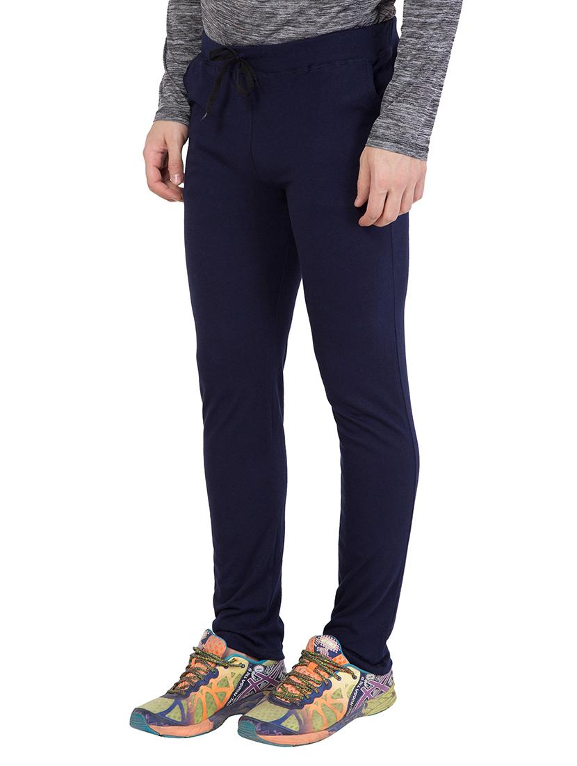 navy blue cotton ankle length track pant - 15934697 - Zoom Image - 2