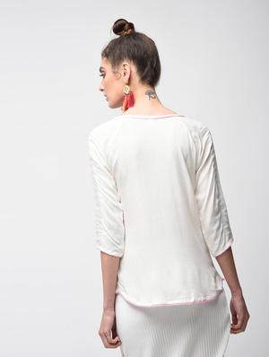 tassel tie up curved hem top - 15934698 - Standard Image - 3