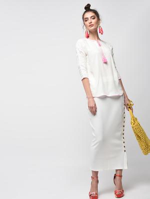 tassel tie up curved hem top - 15934698 - Standard Image - 4