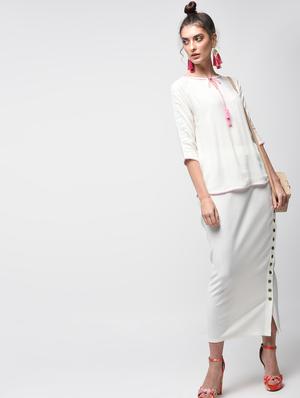 tassel tie up curved hem top - 15934700 - Standard Image - 4
