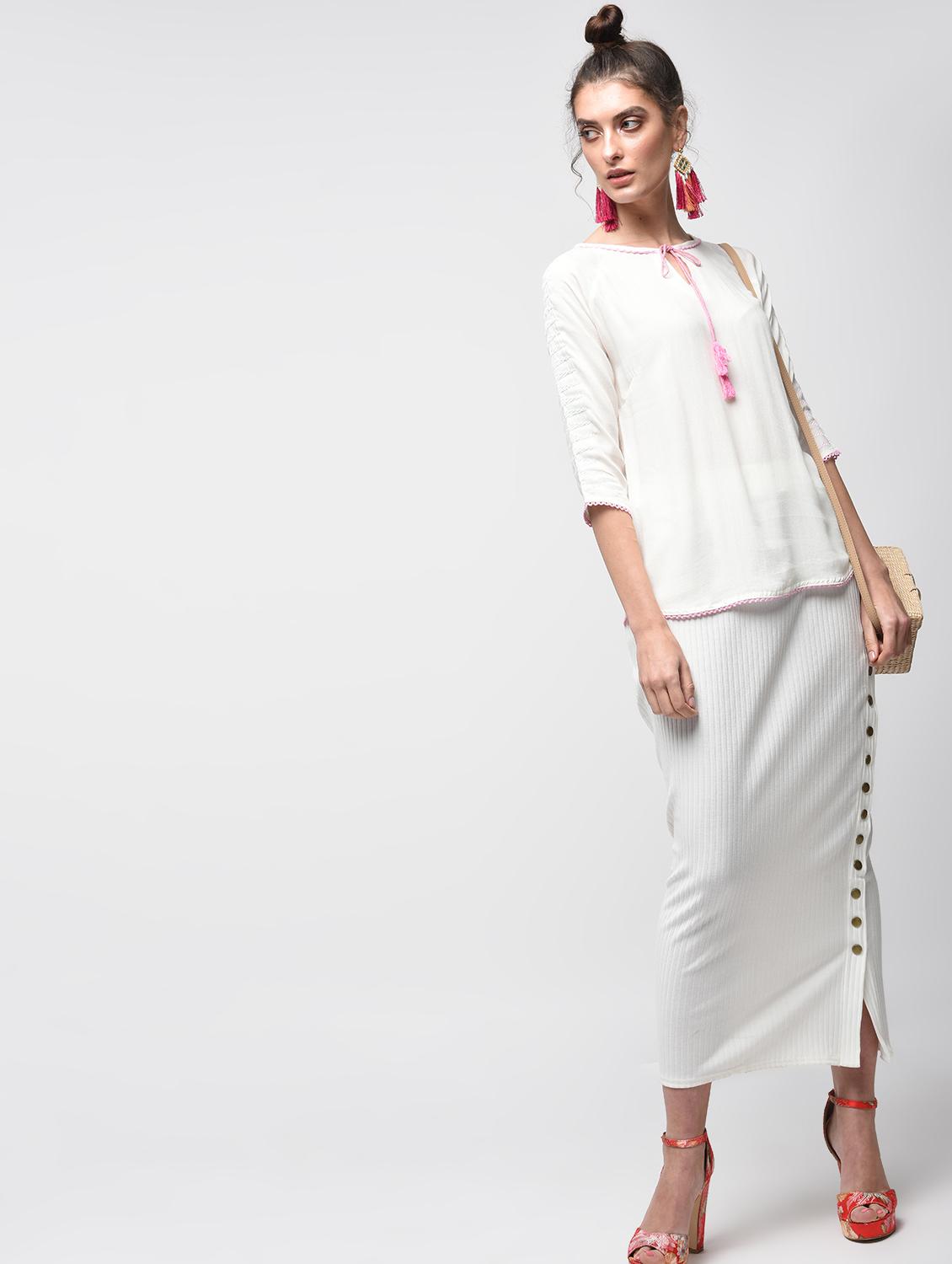 tassel tie up curved hem top - 15934700 - Zoom Image - 4