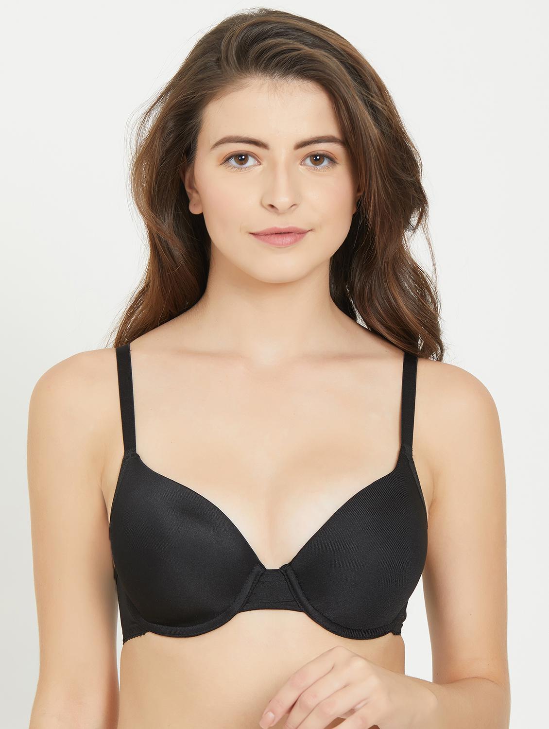 lace insert solid t-shirt bra - 15934871 - Zoom Image - 1