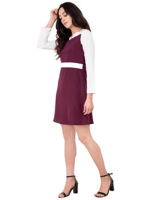 contrast paneled a-line dress - 15934874 - Standard Image - 2