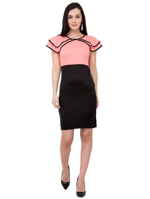 piping detail contrast sheath dress - 15934875 - Standard Image - 1