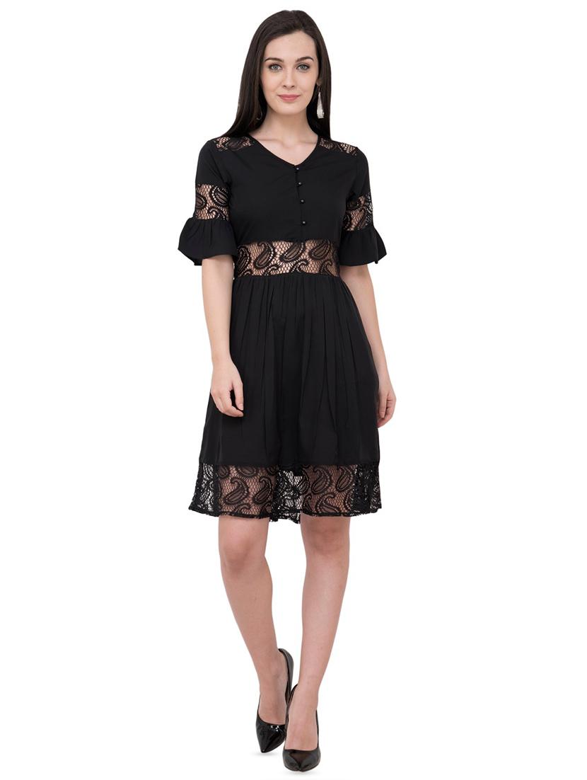 paisley lace insert a-line dress - 15934884 - Zoom Image - 1