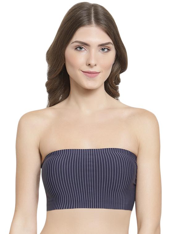 styled back striped tube bra - 15935078 - Zoom Image - 1
