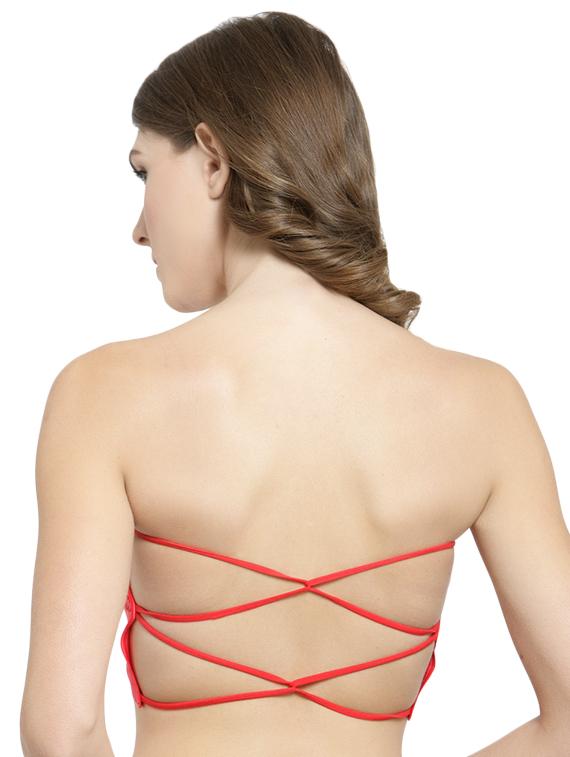 styled back striped tube bra - 15935079 - Zoom Image - 2