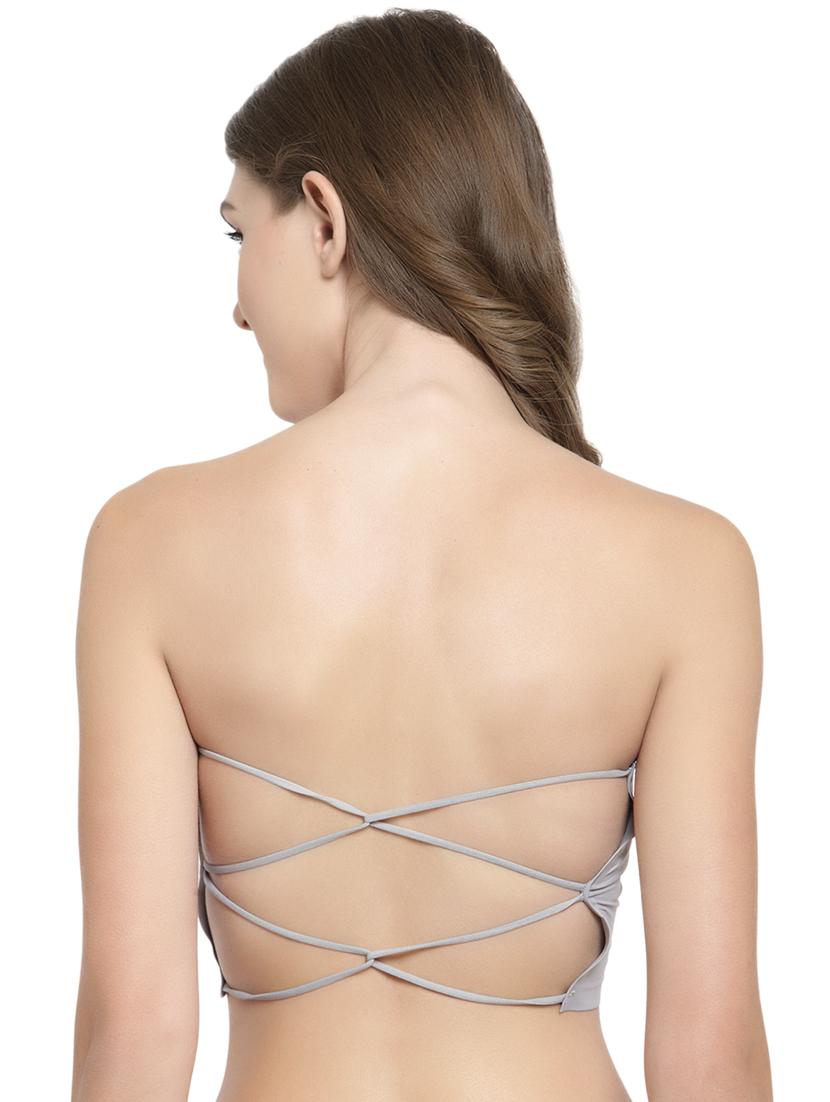 criss cross back solid tube bra - 15935091 - Zoom Image - 3