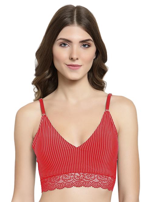 lace detail striped bralette - 15935100 - Standard Image - 1