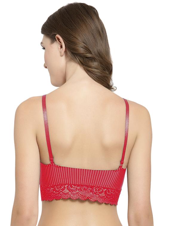 lace detail striped bralette - 15935100 - Zoom Image - 3