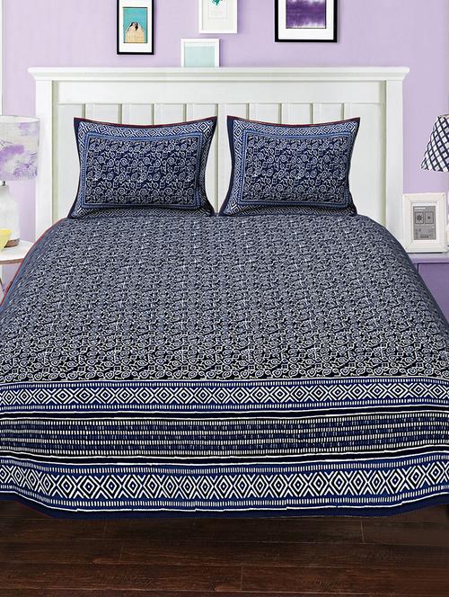 cotton bed sheet with 2 pillow covers - 15935321 - Standard Image - 1