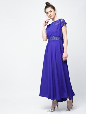 lace insert bow detail maxi dress - 15936490 - Standard Image - 3