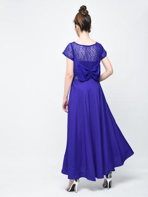 lace insert bow detail maxi dress - 15936490 - Standard Image - 4