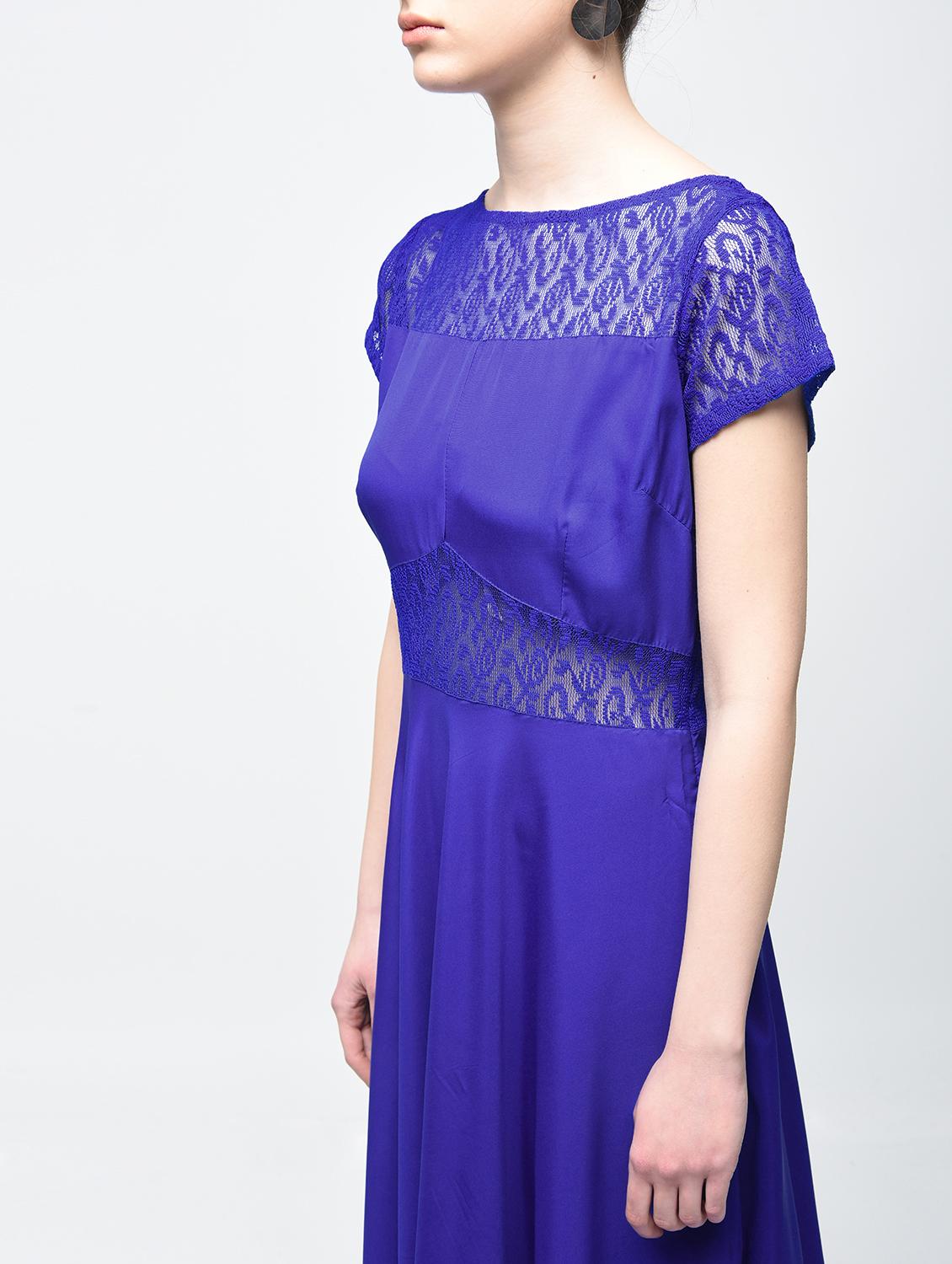 lace insert bow detail maxi dress - 15936490 - Zoom Image - 5