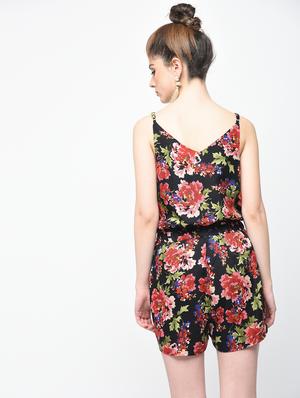 drawstring waist floral romper - 15936491 - Standard Image - 4