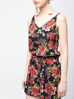 drawstring waist floral romper - 15936491 - Standard Image - 5