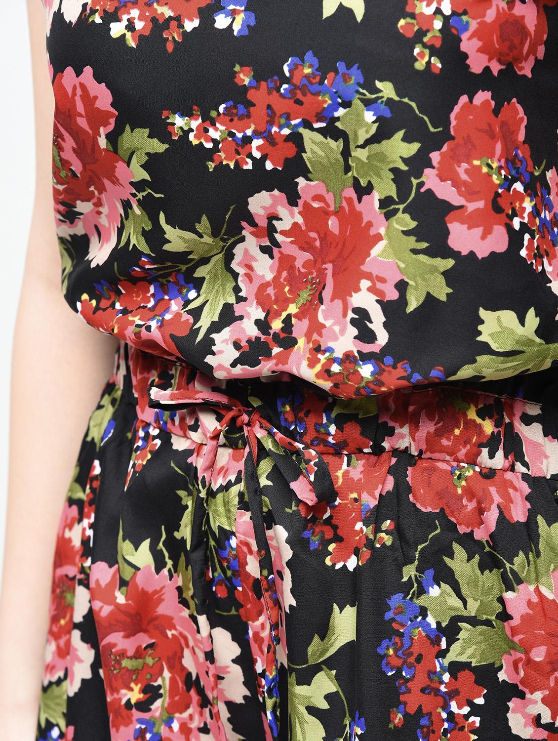 drawstring waist floral romper - 15936491 - Zoom Image - 6