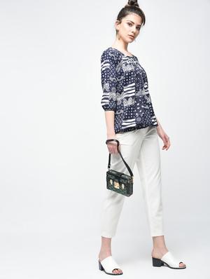 pleated neck blouson top - 15936493 - Standard Image - 4