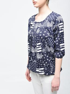 pleated neck blouson top - 15936493 - Standard Image - 5