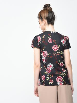 keyhole neck floral top - 15936494 - Standard Image - 3
