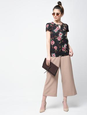 keyhole neck floral top - 15936494 - Standard Image - 4