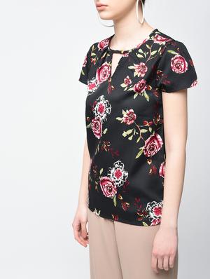 keyhole neck floral top - 15936494 - Standard Image - 5