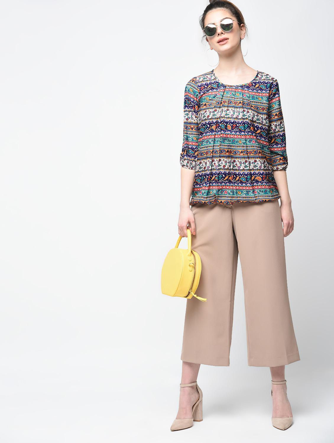 pleated round neck top - 15936497 - Zoom Image - 4
