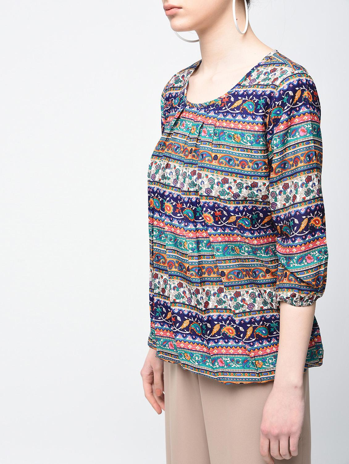 pleated round neck top - 15936497 - Zoom Image - 5