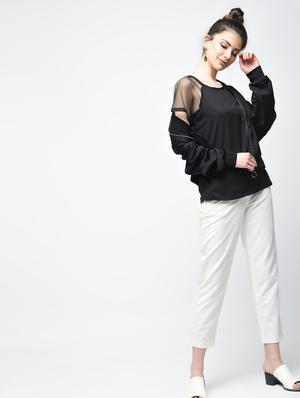sheer raglan sleeved top - 15936501 - Standard Image - 4