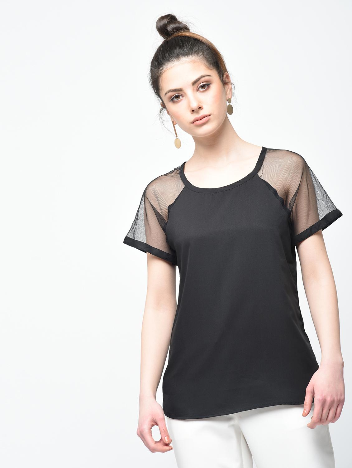 sheer raglan sleeved top - 15936501 - Zoom Image - 1