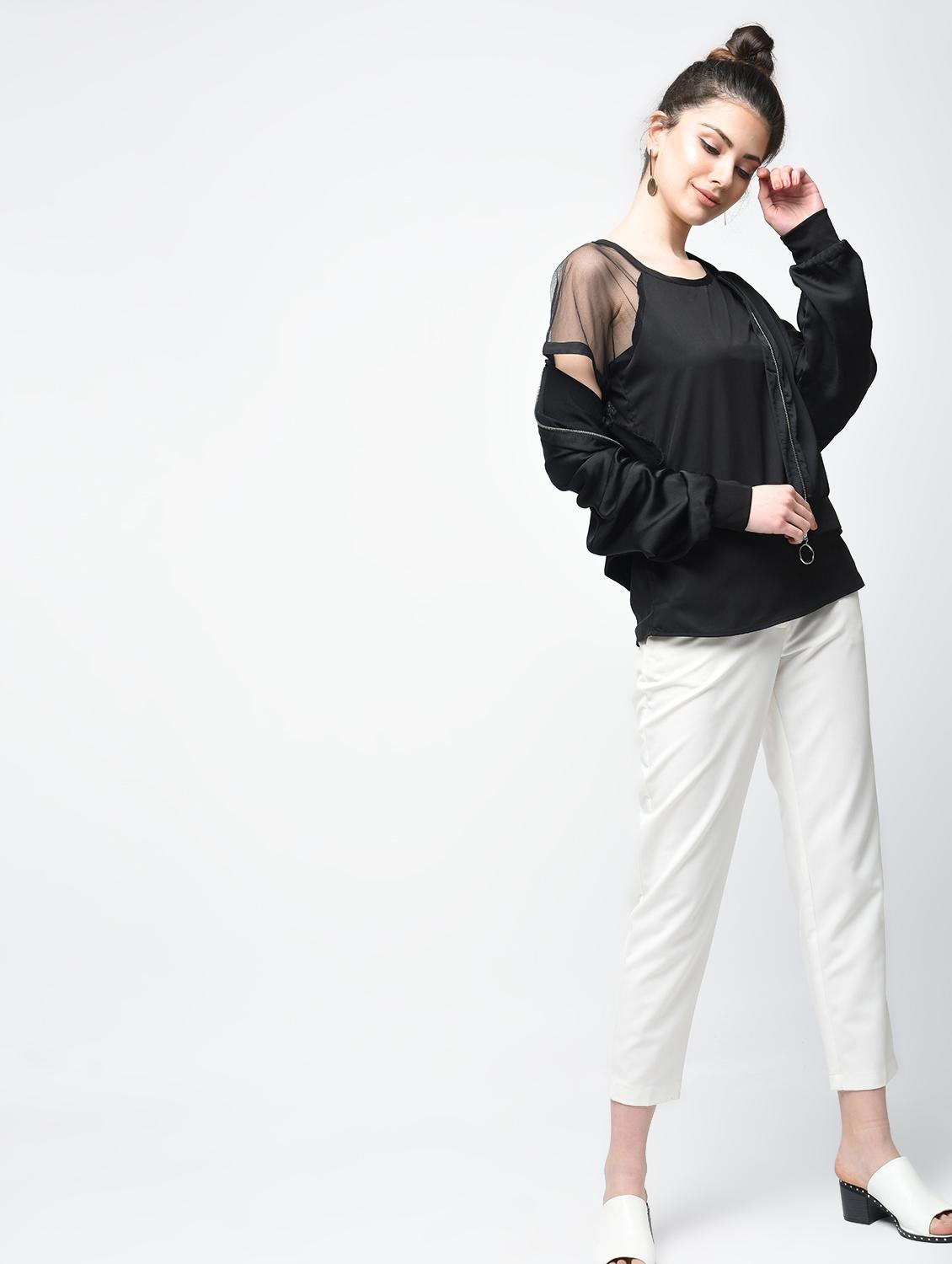 sheer raglan sleeved top - 15936501 - Zoom Image - 4